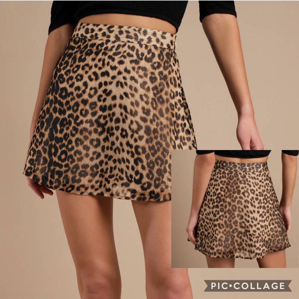 EUC Girl’s B Famous Cheetah Skaters Skirt / Size 10-12 / W22 L14